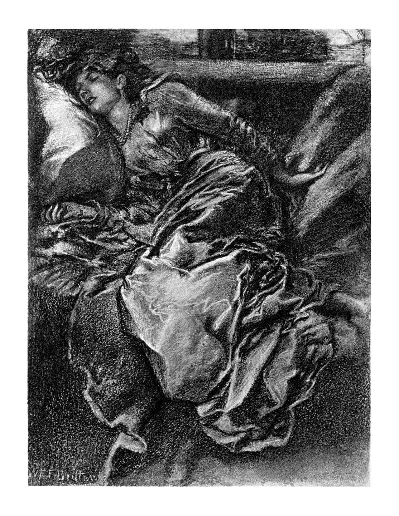 Pencil illustration of Sleep Beauty